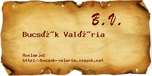 Bucsák Valéria névjegykártya